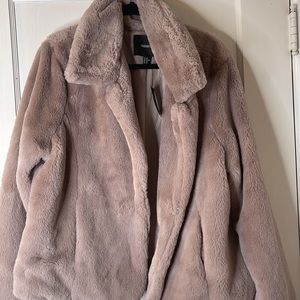 Plus size faux fur coat